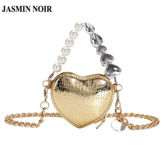 Jasmin NOIR กระเป๋าสะพายไหล่ สะพายข้าง หนัง PU ลายหนังจระเข้ หัวใจน่ารัก ขนาดเล็ก สําหรับผู้หญิง