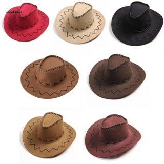 ✿ หมวกฟาง หนังนิ่ม กันแดด สไตล์คาวบอยตะวันตก แฟชั่นสําหรับเด…