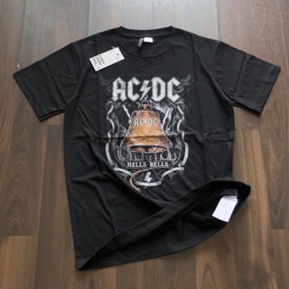 เสื้อยืดแขนสั้นย้อนยุคStoreglori เสื้อยืด ลาย ACDC HELLE BELLS สําหรับผู้ชาย และผู้หญิง | เสื้อยืด ACDC ขนาดใหญ่ แต่งกระ