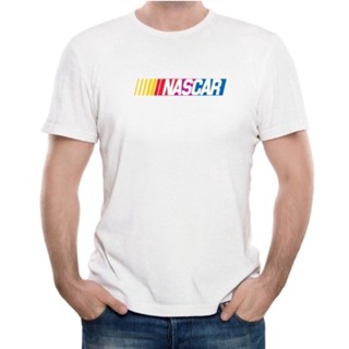 เสื้อเชิ้ตแขนสั้น เสื้อยืดผ้าหนา เสื้อยืดไม่ต้องรีด คอกลม เสื้อยืด ลาย NASCAR สีพื้น สําหรับแข่งรถยนต์