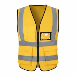 มีดพับ Reflective Vest, เสื้อกั๊กเสื้อสะท้อนแสงเพื่อความปลอดภัยเสื้อกั้กแบบมีซิบ 👍👍👍