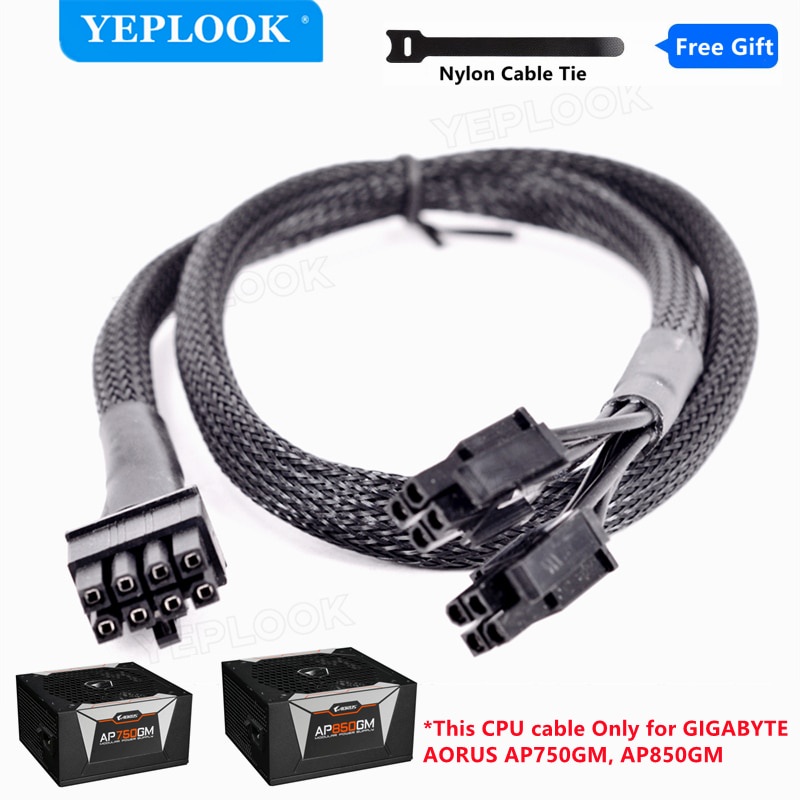 CPU 8Pin ถึง 8Pin (4+4Pin) อะแดปเตอร์จ่ายไฟแขนสําหรับ GIGABYTE AORUS P750W GP-AP750GM, P850W GP-AP85