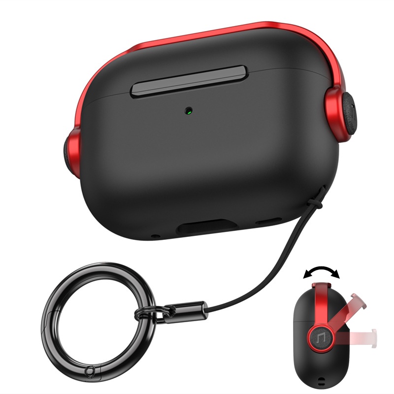 Mango กรณีปลอกสําหรับ AirPods 1 2 3 4 Pro 2 กรณีปลอก Gen 2 3 4 2nd 3rd 4th กันกระแทกล็อคที่ปลอดภัยจับพวงกุญแจ Kickstand