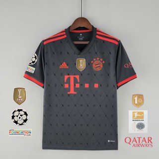 เสื้อกีฬาแขนสั้น ลายทีม Bayern Munich 3rd 22 23 Fans ชุดเยือน 2022-23 xzlai