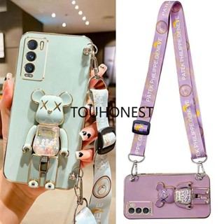 เคส Vivo Y50 เคส Vivo Y30 เคส Vivo Y30i เคส Vivo V25 Pro Case Vivo S10E V23E Case Vivo Y55S Y76 Case Vivo Y77 Y77E Case Vivo Y75 T1 Case Silicone Anime Cute Kaws Bear Stand Cartoon Wrist Band Phone Case Casing Cover Cases TS โทรศัพท์มือถือ ซิลิโคน