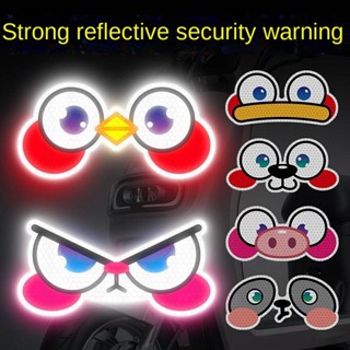 【Ready Stock】 Car Cute Cartoon Decorative Reflective Stickers Electric Car Motorcycle Stickers Calf Creative Scratch Hidden Personality Cover Sticker Ifk7