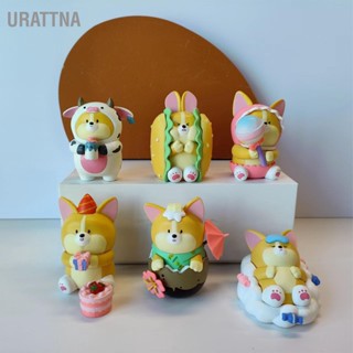 URATTNA 6 ชิ้นการ์ตูนรูปของเล่นประณีตน่ารักหวานของขวัญทนทานเด็กของเล่นชุดสำหรับรถบ้าน