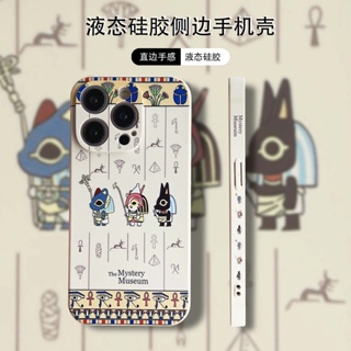 เปลือกการ์ตูนอียิปต์ รูปแบบด้านข้าง เคสซิลิโคน iPhone เคส compatible for iPhone 11 12 13 14 14promax 14plus 13Pro 13promax 12Pro 7 plus 8พสัส 11pro 12promax se2020 เคสไอโฟน11 กันกระแทก