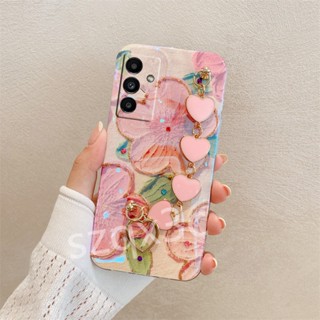 เคสโทรศัพท์มือถือ แบบนิ่ม ลายดอกไม้ ประดับเพชรเทียม สําหรับ Samsung Galaxy A54 A34 A14 A04e LTE A04 A04S A13 S23+ S23 S22+ S22 Ultra 5