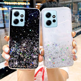 เคสโทรศัพท์มือถือ TPU ใส กันกระแทก ลายกลิตเตอร์ท้องฟ้ากลางคืน สําหรับ Redmi Note 12 4G 5G Note 12 Note12 5G 12 Pro Pro + 4G 5G Android