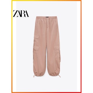 Zara ใหม่ TRF กางเกงขายาว ผ้าไนล่อน สําหรับผู้หญิง 4391406 804