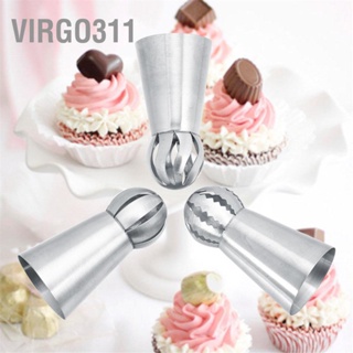 Virgo311 3 ชิ้น/เซ็ตดอกไม้รัสเซียหัวฉีดไอซิ่งเคล็ดลับเค้กตกแต่ง Pastry Cupcake Baking Tools