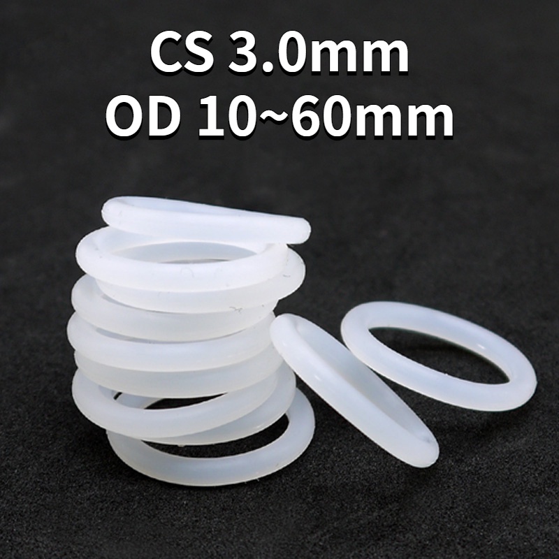 [JC] ปะเก็นโอริงยางซิลิโคน เกรดอาหาร กันน้ํา ทนความร้อนสูง เส้นผ่าศูนย์กลางนอก 10~60 มม. * ลวด 3.0 มม.