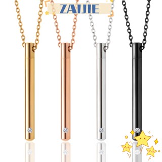 ZAIJIE Fashion Wishing Bottle Pendant Simple Style Aroma Diffuser Perfume Vial Necklace Ash Urns Stainless Steel Memorial Jewelry Lucky Charm Long Chain/Multicolor