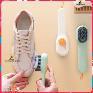 Ready Stock Multifunctional Soft-Bristled Shoe Brush แปรงรองเท้า Long Handle Brush Automatic Filling Clothes Cleaing Clothing Board Tools