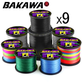 Bakawa สายเอ็นตกปลา PE แบบถัก 9 เส้น 22~135LB 1000M 500M 300M 100M