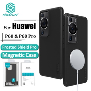 Nillkin เคสโทรศัพท์ PC แข็ง + TPU โล่ Pro แม่เหล็ก สําหรับ Huawei P60 Pro / P60 เคสบางพิเศษ ป้องกันลายนิ้วมือ กันกระแทก ฝาหลัง