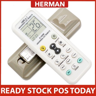 Herman รีโมตควบคุมเครื่องปรับอากาศ LCD แบ็คไลท์ AC รองรับทุกยี่ห้อ ทุกรุ่น