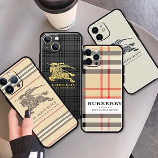 เคสโทรศัพท์มือถือ ซิลิโคน TPU กันกระแทก ลาย BURBERRY สําหรับ iPhone X XS XR XS 11 12 MINI PRO MAX