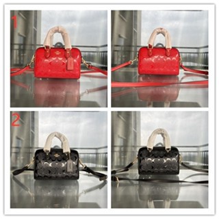 COACH ch276 Micro Rowan ขนาดเล็ก/กระเป๋าถือ/กระเป๋าสะพายไหล่ผู้หญิง/ลายนูน