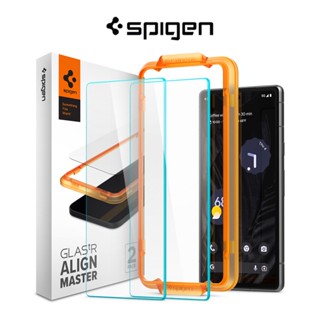 Spigen Google Pixel 7a กระจกนิรภัย AlignMaster ป้องกันหน้าจอ พร้อมถาดจัดตําแหน่งอัตโนมัติ (2 แพ็ก)