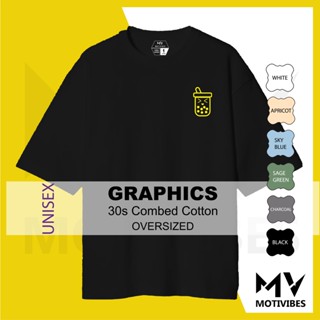 [MOTIVIBES] Graphic Design Unisex d/Dropped Shoulder 30s Combed Cotton tshirt Tagless T-shirt