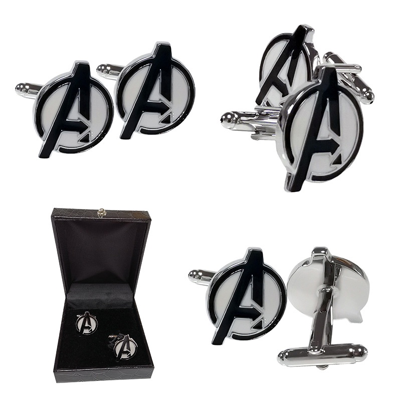 Mother a Logo สีดําและสีขาว Epoxy French Suit Shirt Cufflinks Suit Cufflink