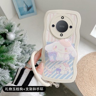 เคสโทรศัพท์มือถือหนัง PU แบบนิ่ม ลาย Pochacco และ Cinnamoroll พร้อมแหวนขาตั้ง สําหรับ Huawei HONOR X9a 5G 2023 HonorX9a