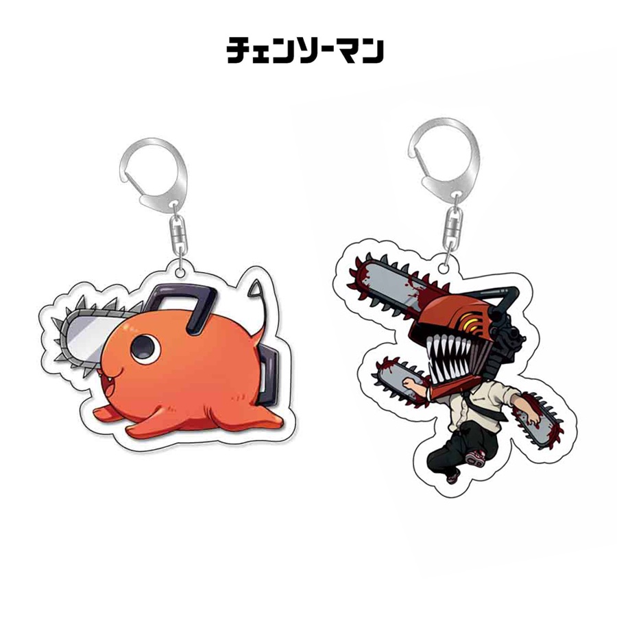 พวงกุญแจ Chainsaw Man การ์ตูนญี่ปุ่นอะนิเมะพวงกุญแจจี้อะคริลิใส