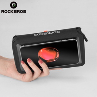 Rockbros กระเป๋าใส่โทรศัพท์มือถือ TPU กันน้ํา หน้าจอสัมผัส จุของได้เยอะ อุปกรณ์เสริม สําหรับจักรยานเสือภูเขา