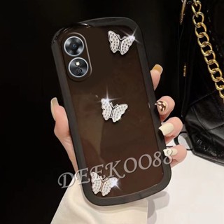 พร้อมส่ง เคสโทรศัพท์มือถือ TPU แบบนิ่ม ลายผีเสื้อ ประดับเพชร สําหรับ OPPOA58 OPPOA78 OPPO A58 A78 4G 2023