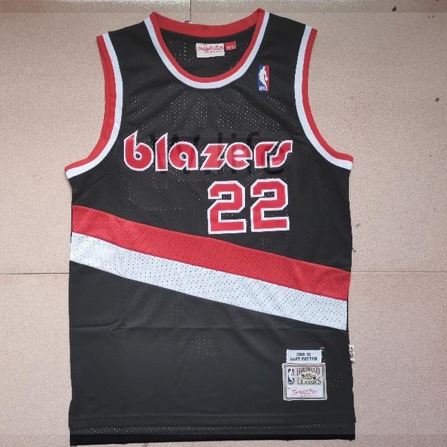 Motion Portland NBA Jersey Blazers No . 22 เสื ้ อกั ๊ กกีฬา Drexler Dark Stripes สีน ้ ําเงิน 639887
