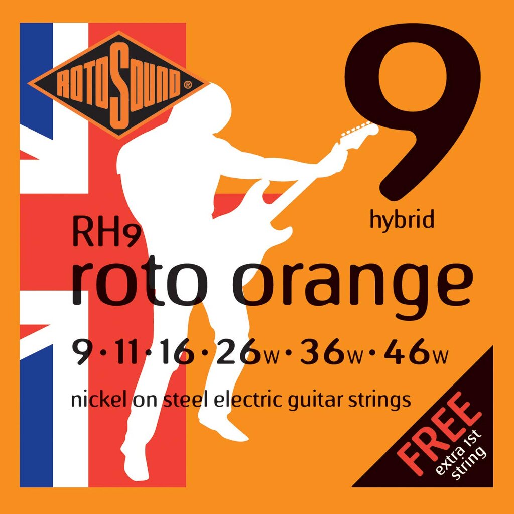 สายกีตาร์ไฟฟ้า Rotosound RH9 09-46 Hybrid แถมสาย 1 [Roto Orange]