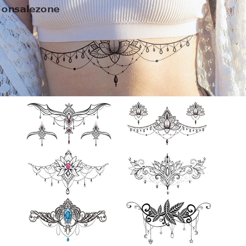 Ozth เครื่องประดับรอยสักชั่วคราว กันน้ํา แต่งลูกไม้ สําหรับตกแต่งร่างกาย