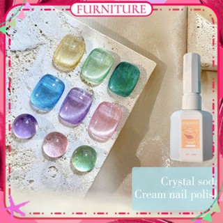 ♕Qingyou Smurf Cryolite Cat S Eye Nail Polish กาวฤดูใบไม้ผลิฤดูร้อนสีเขียว Frosted Series Phototherapy เจลเล็บสำหรับเล็บ Shop 28สีเฟอร์นิเจอร์