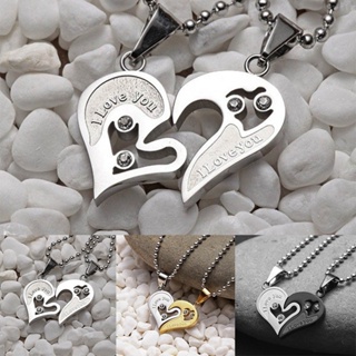 2PC Necklaces Alloy Material Best Friend Necklaces Broken Heart Necklaces