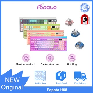 Fopato H98 คีย์บอร์ดบลูทูธไร้สาย สามโหมด เปลี่ยนได้