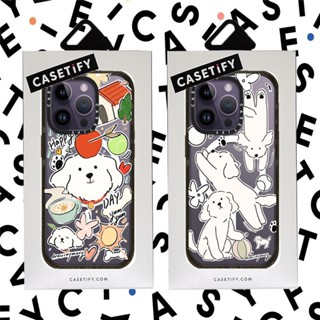 CASETIFY【Happy Day】เคสโทรศัพท์มือถืออะคริลิค กันกระแทก ลายลูกสุนัข สําหรับ IPhone 14 Pro MAX Plus 11 12 13 Pro MAX