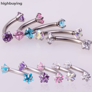 [highbuying] คริสตัลคิ้วโค้งบาร์เบลสตั๊ดต่างหูเครื่องประดับกระดูกอ่อน Tragus ต่างหูคิ้วแหวน Labret Stud สําหรับผู้หญิงเครื่องประดับใหม่ พร้อมส่ง