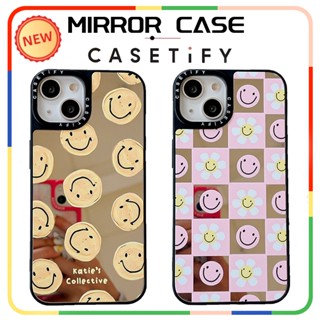 Casetify เคสโทรศัพท์มือถืออะคริลิคแข็ง กันกระแทก ลายภาพวาดสีน้ํามัน รูปหน้ายิ้ม สําหรับ IPhone14 13 12 Pro Max 11