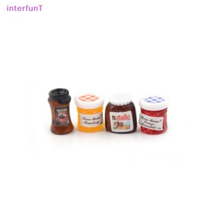 [InterfunT] แยมกาแฟจิ๋ว 1:12 DIY สําหรับตกแต่งบ้านตุ๊กตา 4 ชิ้น ต่อชุด