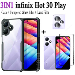 เคสโทรศัพท์มือถือ กันตก ฟิล์มกระจกนิรภัย ฟิล์มเลนส์ สําหรับ infinix Hot 30 Play Hot 30play