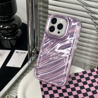 เคสโทรศัพท์มือถือ TPU แบบนิ่ม ลายเลเซอร์ สีม่วงเข้ม สําหรับ IPhone 11 14 Pro Max 13 Pro Max 12 X XS XS Max XR 7 8 Plus