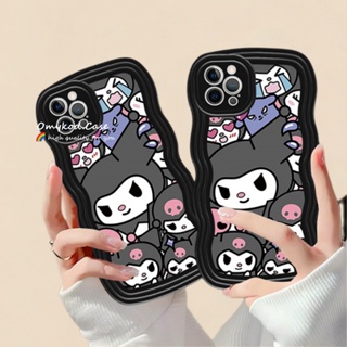 เคสโทรศัพท์มือถือ กันกระแทก ลายการ์ตูนคลื่น สีดํา สําหรับ Vivo Y16 Y02 Y22 Y21 Y20 Y35 Y02s Y15A Y21T Y33T Y20 Y20i Y20S Y17 Y15 Y12 Y19 Y50 V25 V20 V20 Pro