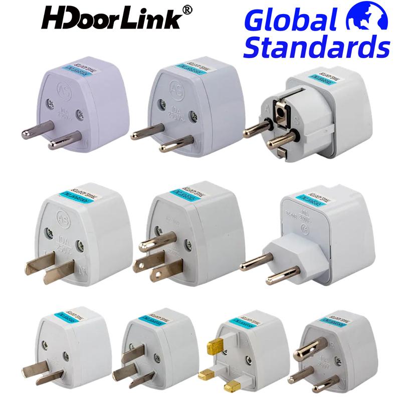 Hdoorlink อะแดปเตอร์ปลั๊กซ็อกเก็ตชาร์จไฟฟ้า AU ออสเตรเลีย EU US UK AU GER แอฟริกาใต้ สําหรับเดินทาง