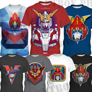 เสื้อยืดแขนสั้น คอกลม พิมพ์ลายการ์ตูน Voltes V Legacy สวมใส่สบาย แฟชั่นฤดูร้อน สําหรับเด็ก อายุ 3-13 ปี