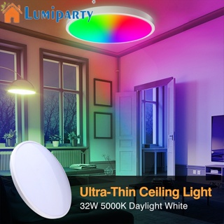 Lumiparty โคมไฟเพดาน Led Wifi ทรงกลม ปรับความสว่างได้ รีโมตคอนโทรล Rgb สําหรับตกแต่งเพดาน