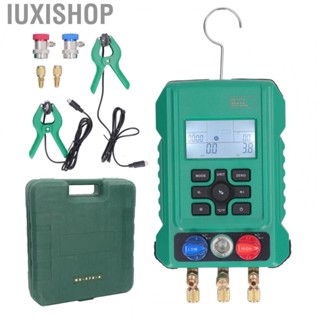 Iuxishop Digital Manifold Gauge  Folding Magnetic Hook Over Pressure Range Protection Refrigerant Vacuum Pressure Gauge Set  Slip  for Construction