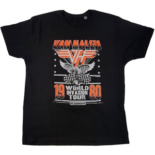 ดีมาก ถูกสุดๆเสื้อยืดลําลอง แขนสั้น คอกลม พิมพ์ลาย Van Halen Black Invasion Tour 1980 คุณภาพสูง แฟชั่นสําหรับผู้ชาย และผ