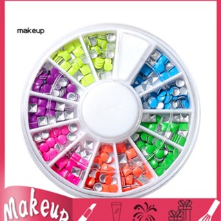 [Mk] กระดุมเมทัลลิก ทรงสี่เหลี่ยม 3D 6 สี สําหรับตกแต่งเล็บ DIY 500 ชิ้น